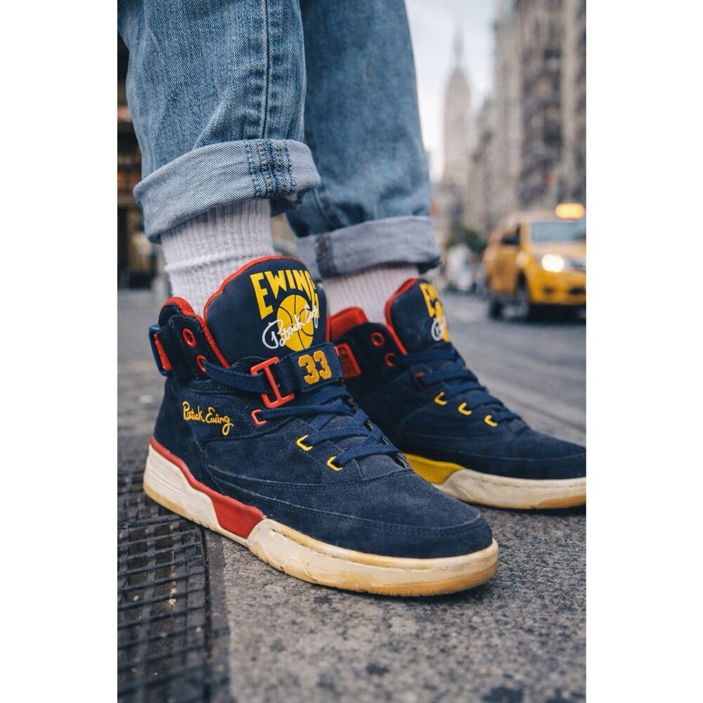 Ewing Athletics 33 Hi Patrick Ewing Navy Red Retro basketball Sneakers Sz 7